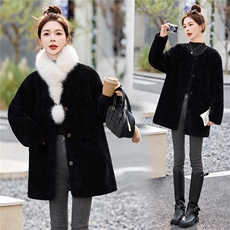 2026春秋冬新品羊羔毛绒外套皮毛一体气质显瘦加厚时尚上衣女大衣，女装羊羔毛/颗粒绒，意芙