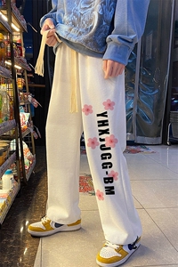 潮流华夫格休闲裤子男卫裤男抽绳长裤男HCK292图片