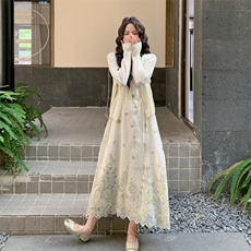 26春新款现-法式度假风针织无袖连衣裙套装2630-P190K308，女装套装/套裙，2B190