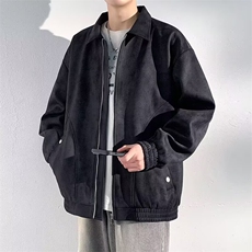 麂皮绒复古翻领夹克男士春秋季2026新款男生美式休闲工装外套，男装夹克，星座410-6（原星座1304-1）