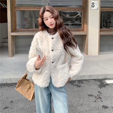 环保皮草皮毛一体外套2b72-8611P175K258，女装皮草，吉娜