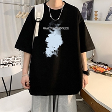 抖音得物二开现货220克夏装重磅美式高街宽松短袖t恤MT195，男装T恤，电商A486-1