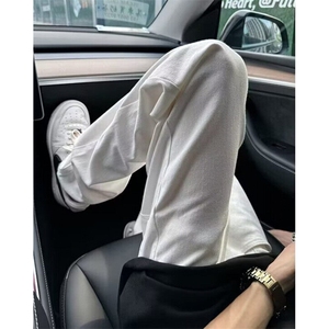 潮窄版阔腿直筒牛仔裤男女春秋季新款高腰宽松显瘦 KA8072图片