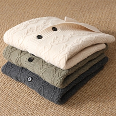 新款纯色针织开衫时尚休闲男，男装针织衫/毛衣，冬季工坊