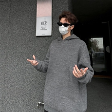 灰色美式复古亨利领毛衣男款冬季慵懒风高级感针织衫MY602，男装针织衫/毛衣，星座1116A-1（原606A）