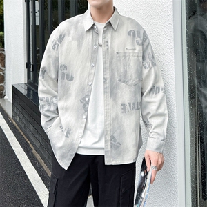 寸衫型夹克高品质纯棉加厚扎染店主社会小伙潮牌新款外套CS80P68图片