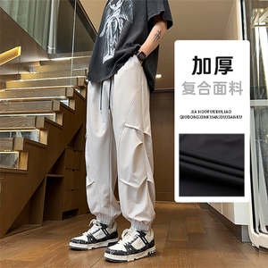 新复合面料夏季港风冰丝裤设计小众百搭冰丝防水休闲裤K5000 P40图片