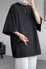 8XL-M特大码日系复古山西速干镂空拼接短袖T恤上衣男DX319P50，男装T恤，电商D206-1