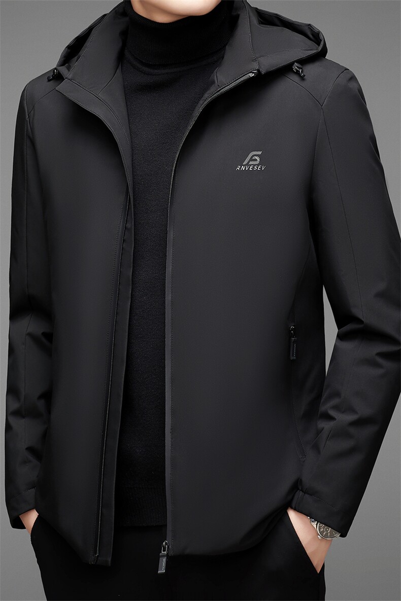 白鸭绒羽绒服男连帽冬季保暖宽松气质羽绒外套男装AJY828518-P220,男装羽绒服,电商B212（原钱塘6029）