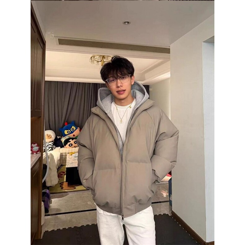 现货假两件PU皮连帽棉衣ZM0167-P88,男装棉衣,星座313A(原308A-2)