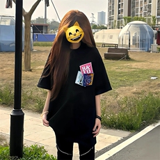 万针全刺绣工艺抖音得物高品质260克重磅纯棉双纱美式高街短袖T恤，男装T恤，电商A486