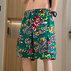 D2男士大码休闲工装短裤沙滩裤男女东北大花裤宽松口袋风潮男，男装牛仔裤，星座115A(原星座507）