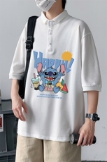 PL57077-P35翻领短袖polo衫男大码胖子半袖t恤男有领保罗衫模特，男装Polo衫，电商A040