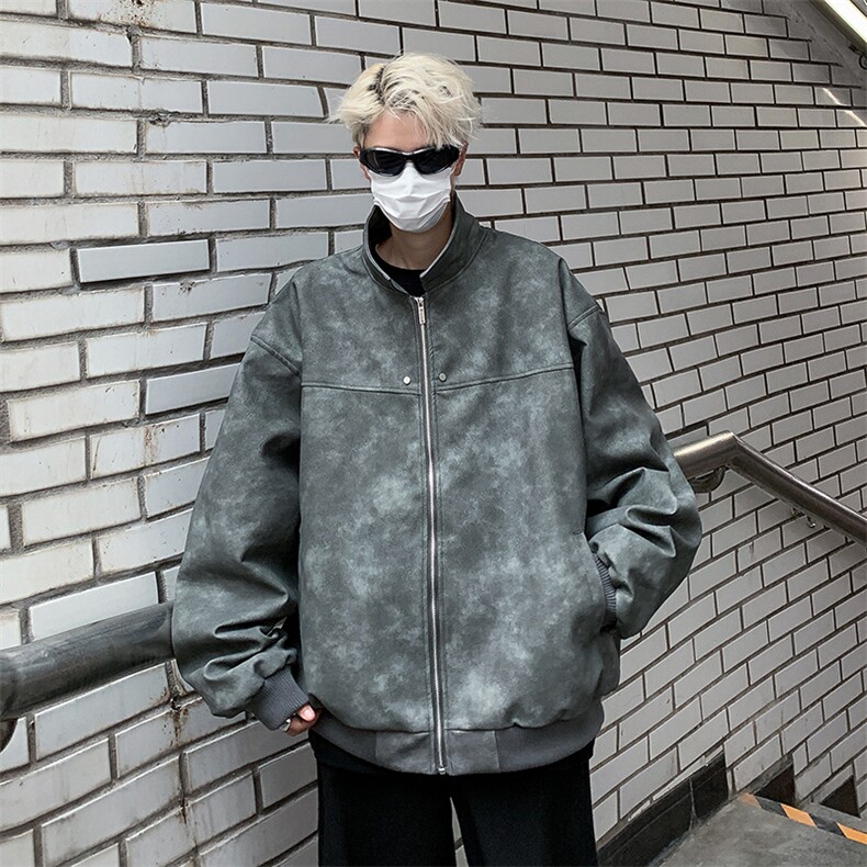 高品质秋款男夹克麝皮绒渐变色翻领拉链外套JK8227P80,男装夹克,星座1013-1