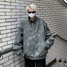 高品质秋款男夹克麝皮绒渐变色翻领拉链外套JK8227P80，男装夹克，星座1013-1