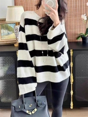 新款宽松外穿甜美日系小个子针织羊毛上衣，女装针织衫/毛衣，更慕羊绒