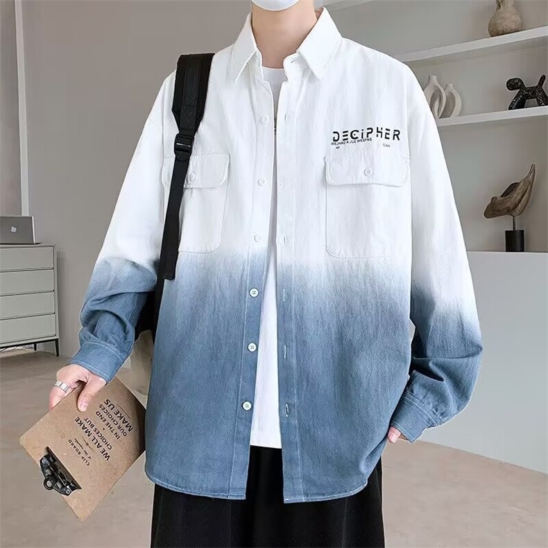 复古灯芯绒外套男秋冬季刺绣cityboy工装夹克高街潮ins宽松上衣服,男装衬衫,星座506A