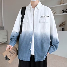 复古灯芯绒外套男秋冬季刺绣cityboy工装夹克高街潮ins宽松上衣服，男装衬衫，星座506A