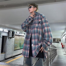 潮流男衬衫潮新款简约百搭时尚标准长袖原宿夏季气质文艺青春，男装衬衫，星座716-2