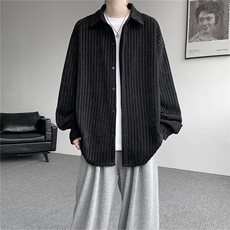 8XL-M鱼骨纹小香风衬衫男生春秋衬衣宽松慵懒垂感外套CS29009P45，男装衬衫，电商B312