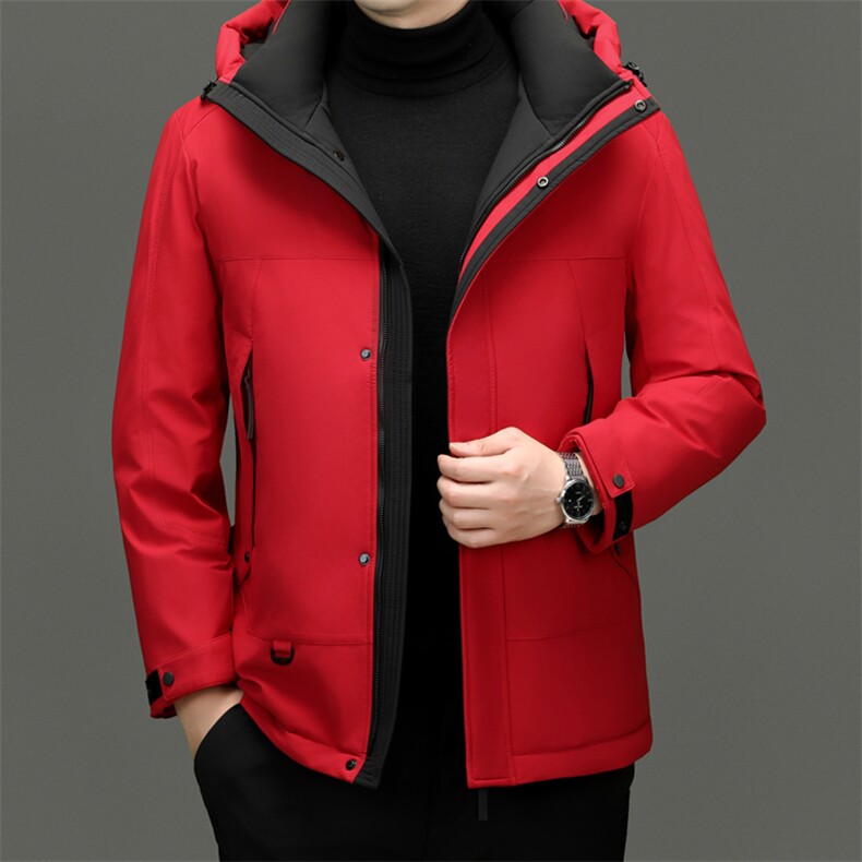 XL-R89812新款冬季男士鸭绒羽绒服连帽保暖外套修身风衣大衣,男装风衣,电商B360