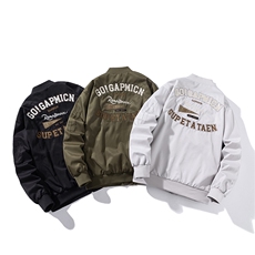 现货三色带帽可拆卸秋冬飞行服棉服情侣装夹克，男装夹克，电商A105