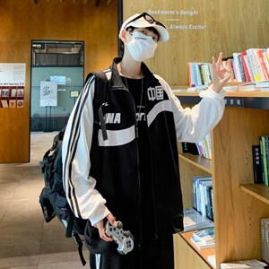 帅气新款长袖情侣潮慵懒长裤时尚学生班服休闲china套装Z108P65图片