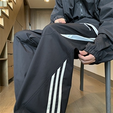 秋季防水拼接绣花条纹冲锋裤XZ604-KG93-特P40控78，男装休闲裤，星座604