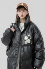 中性风冬季时尚百搭宽松字母印花潮流皮棉服外套MY451P118控158，男装棉衣，A247A