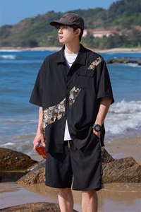 1小熊短衬男+短裤大码M-5XL情侣套装92%聚酯纤维8%氨纶TZ77057P70图片