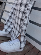 夏季新款格子阔腿裤，女装，1+1 MAIN ROAD