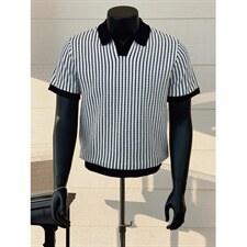 针织短袖海鸥领冰丝半袖打底衫老钱宽松K86012-P55，男装T恤，星座1012-1