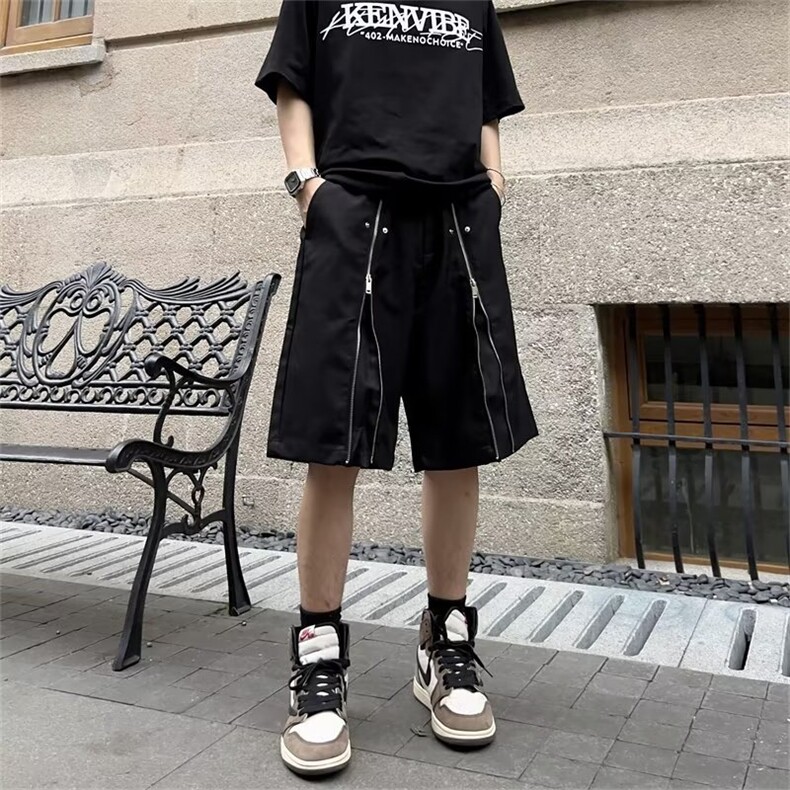 休闲短裤男韩版潮流高街帅气拉链2024夏季新款ins五分裤K3867-P37,男装休闲裤,星座412-3