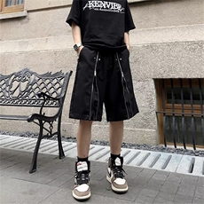 休闲短裤男韩版潮流高街帅气拉链2024夏季新款ins五分裤K3867-P37，男装休闲裤，星座412-3
