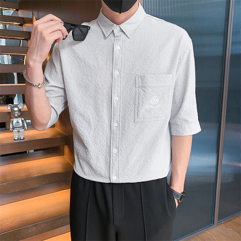 23年男士短袖衬衣A210-CS11-P55，男装T恤，电商A210