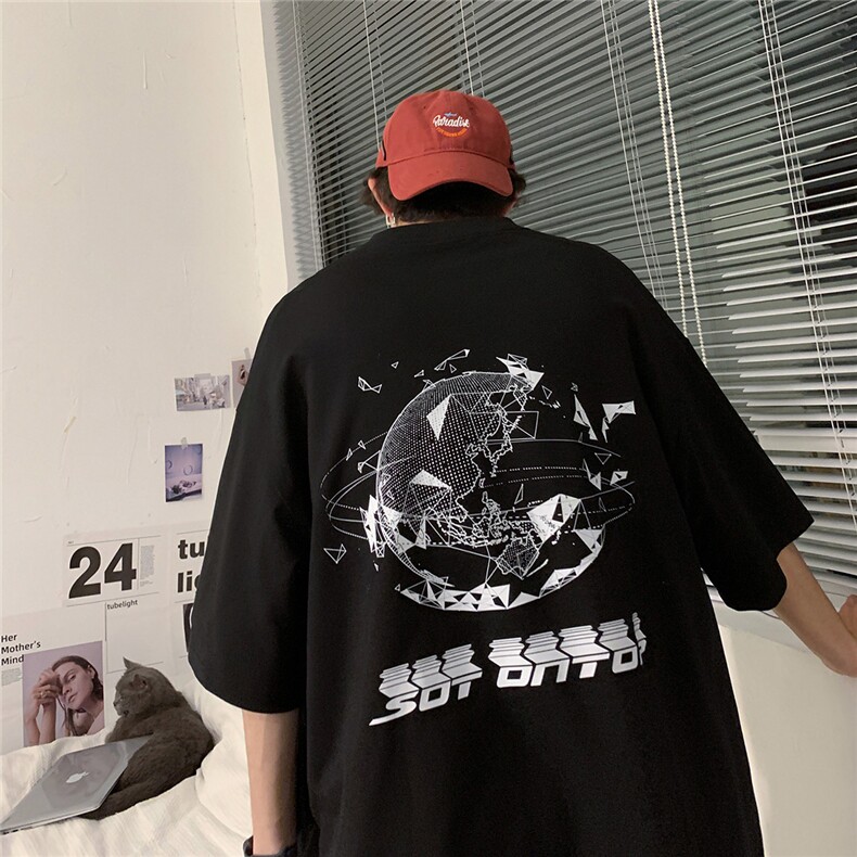 2023夏季新款个性潮流趣味字母印花中性短袖圆领T恤T798/P35控48,男装T恤,电商A148