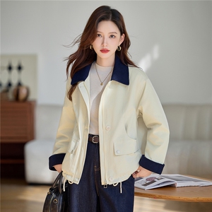 加绒棉服女2025冬季新款小个子短款外套棉袄夹克拼接图片