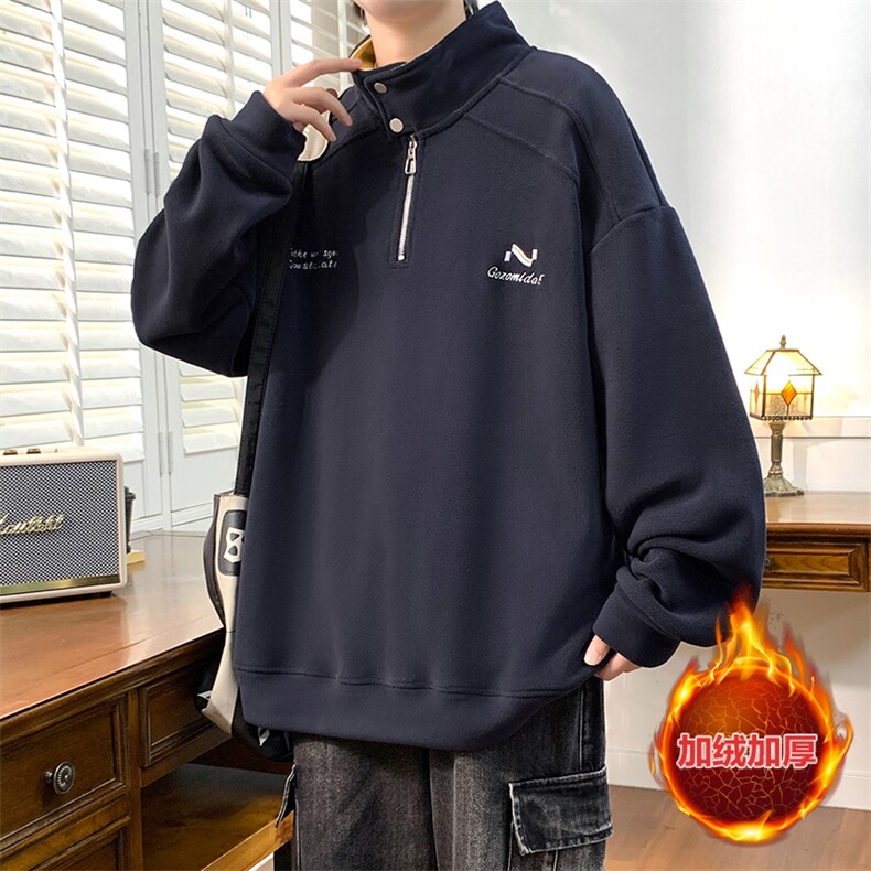 【奥粒绒】秋冬港风青少年加绒加厚卫衣男设计感外套ALR5503-P45，女装短外套，星座301D(原星座1004-8）