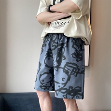 高转化！夏季冰丝宽松短裤男港风五分裤休闲裤DK2002-特P19控38，男装牛仔裤，电商B370
