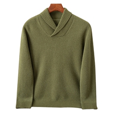 秋冬季青苹果领个性时髦设计感羊毛衫男装，男装羊毛衫，端硕羊绒