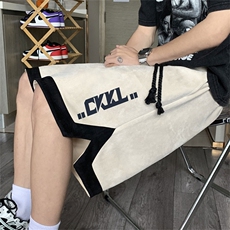 电商DSA028-DK232P526P40抖音品质高街重磅印花鹿皮绒短裤男，男装牛仔裤，电商A028