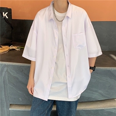 冰丝短袖衬衫男夏季痞帅D325D01特P33，男装衬衫，电商D325