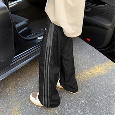 夏季薄款速干休闲裤男潮流撞色宽松直筒运动裤子K0852-P40，男装休闲裤，星座308B-2