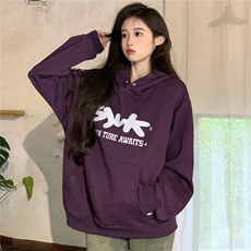 EE056-P65卫衣男女情侣装春秋薄款2024潮流宽松印花连帽韩版上衣，男装卫衣，星座911-3