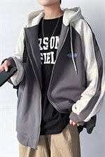 2023早秋新款撞色开衫卫衣男秋装外套A071-W037-P65，男装卫衣，电商A071