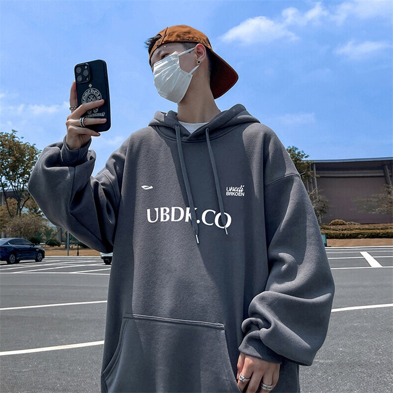 抖音得物供货可提供视频秋冬重磅美式宽松连帽卫衣DL2323,男装卫衣,电商A486