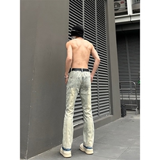 B221美式ins高街暗黑小众毛边修身小脚牛仔裤LK23020-P60控78，男装牛仔裤，电商B221