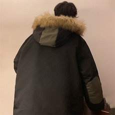 港风2026新品冬季宽松棉服派克服毛领冬装加厚外套D010-P145，男装棉衣，星座717