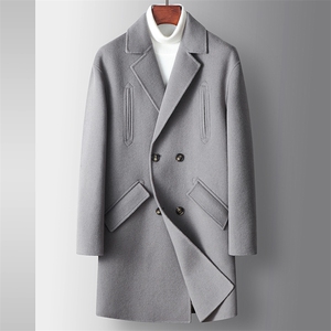 BZ22910钱塘2020-3毛呢大衣男纯色2023秋冬季羊毛呢子P300图片