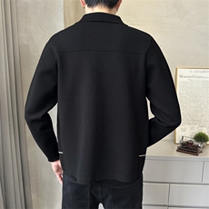 秋季短款翻领毛衣开衫外套时尚休闲男款披肩K7382-P125，男装针织衫/毛衣，电商A239